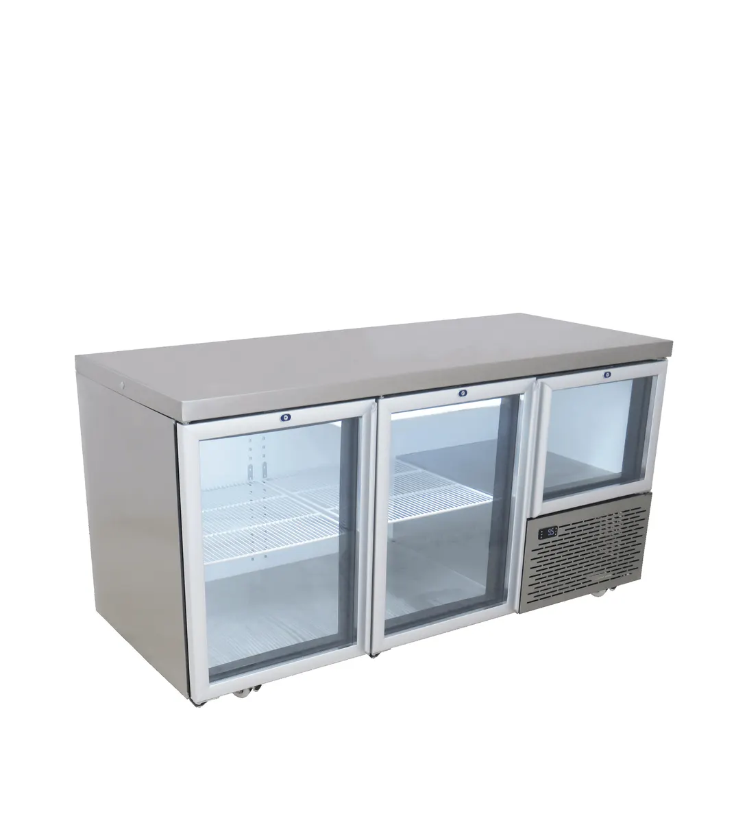 2.5 door under bar fridge - plain top - glass door (633 lt) — commercial catering equipment from ALUS CATERING