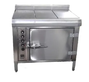 3 flat plate stove with oven - electric — commercial catering equipment from ALUS CATERING