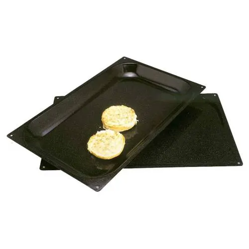 Baking tray enamelled - 535 mm x 325 mm x 65 mm (black) — commercial catering equipment from ALUS CATERING