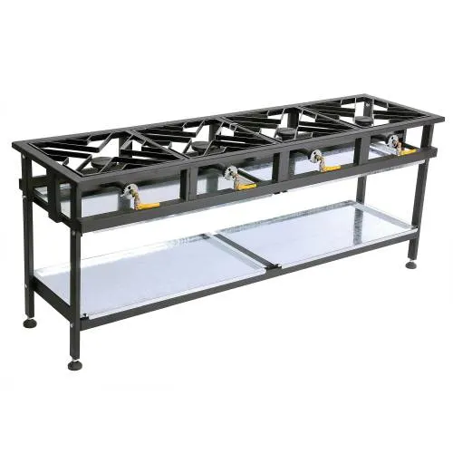 Boiling table gas - 4 burner straight — commercial catering equipment from ALUS CATERING