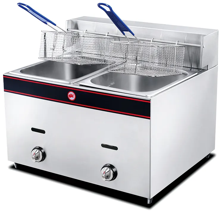 Double gas fryer - table model (2 x 6 lt) — commercial catering equipment from ALUS CATERING