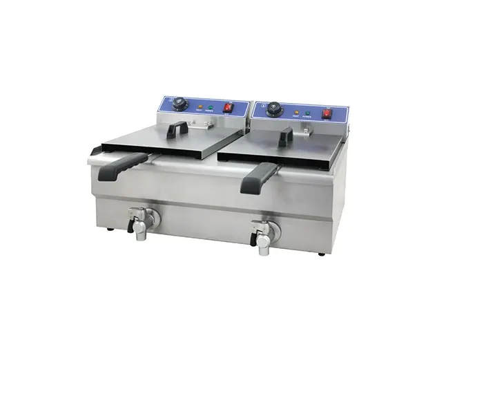 Double high speed electric fryer - table model (2 x 10 lt) — commercial catering equipment from ALUS CATERING