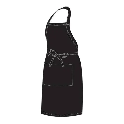 Full bib apron - black — commercial catering equipment from ALUS CATERING