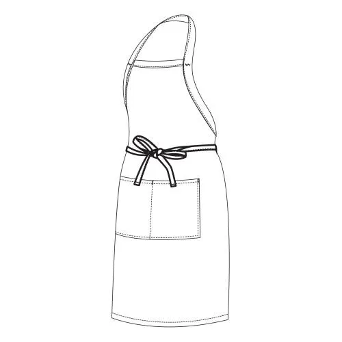 Full bib apron - white — commercial catering equipment from ALUS CATERING