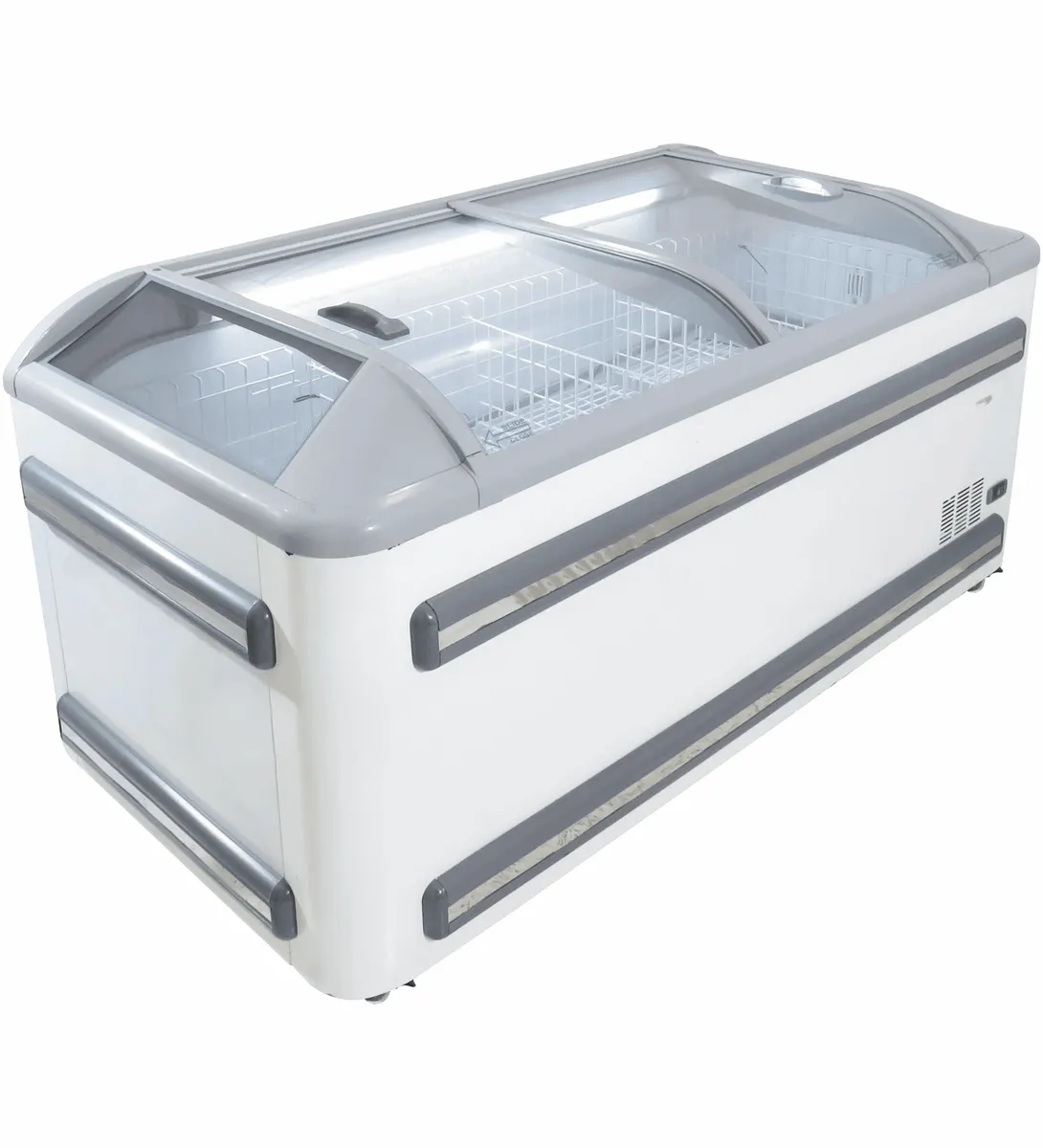 Glass top island display freezer - 788 lt (1800 mm) — commercial catering equipment from ALUS CATERING