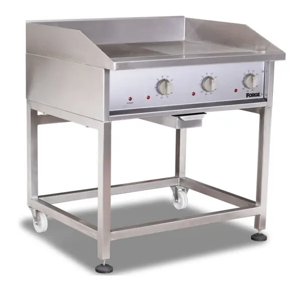 Heavy duty floor standing grill- half flat/half ribbed - electric - 900 mm — commercial catering equipment from ALUS CATERING