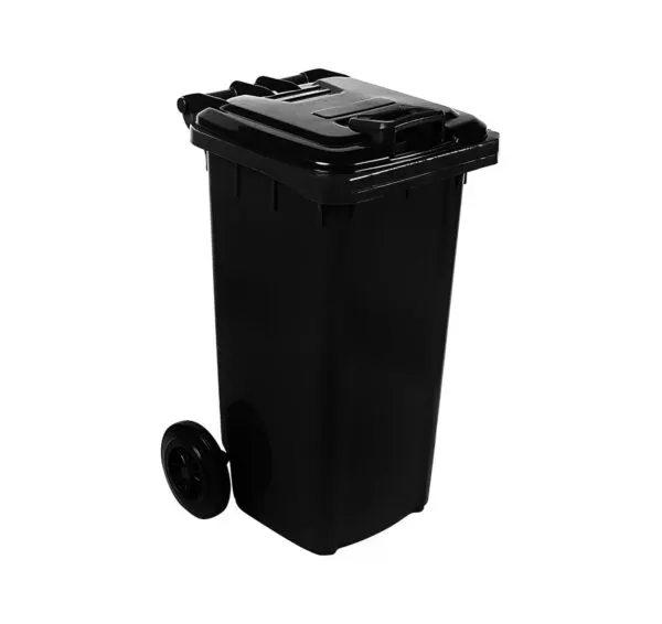 Mobile refuse bin 120 lt (black) general waste — commercial catering equipment from ALUS CATERING
