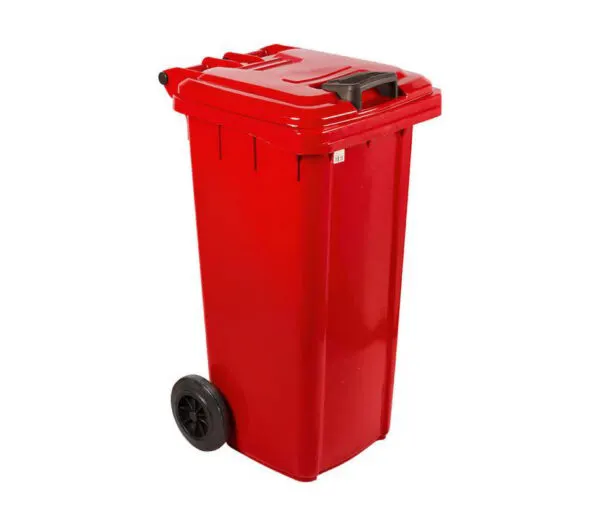 Mobile refuse bin 120 lt (red) tin cans — commercial catering equipment from ALUS CATERING