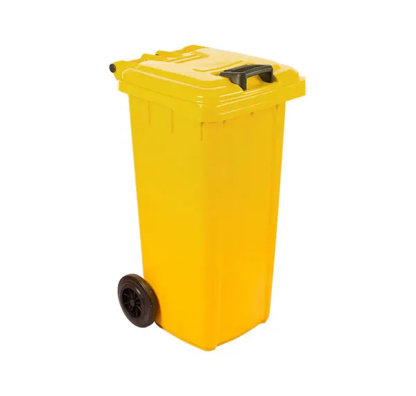 Mobile refuse bin 120 lt (yellow) plastic — commercial catering equipment from ALUS CATERING