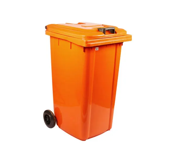Mobile refuse bin 240 lt (orange) paper — commercial catering equipment from ALUS CATERING