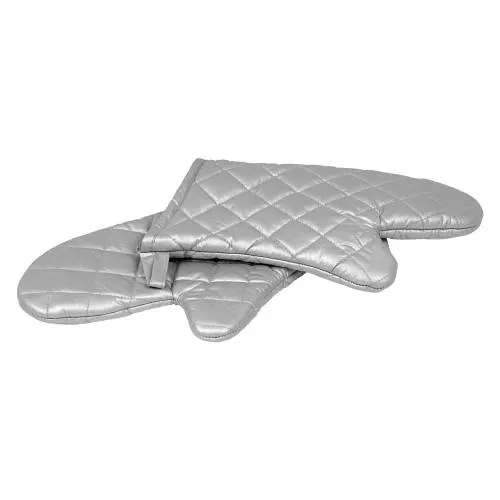 Oven mitt silicone coated - silver - 330 mm (pair) — commercial catering equipment from ALUS CATERING