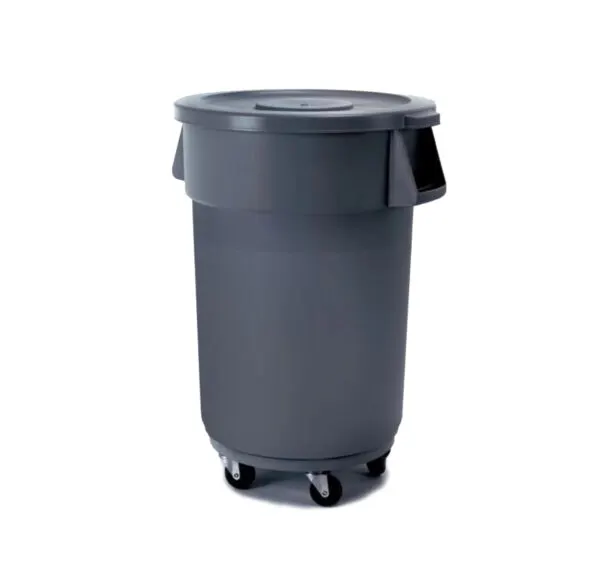 Round refuse bin with flat lid 120 lt — commercial catering equipment from ALUS CATERING