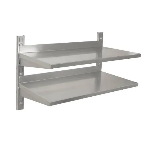 S/steel wall shelving double (1200 x 300 mm) — commercial catering equipment from ALUS CATERING