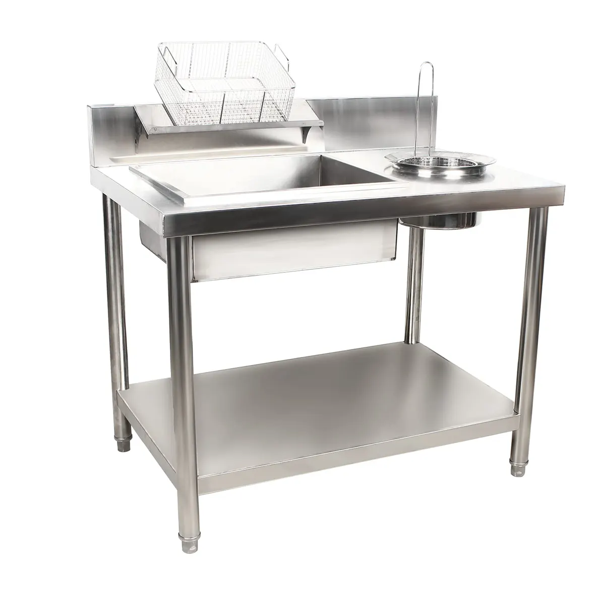 Stainless steel breading table (1000 mm) — commercial catering equipment from ALUS CATERING