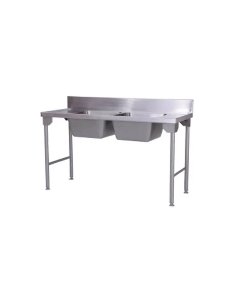Stainless steel double bowl sink - 1700 mm — commercial catering equipment from ALUS CATERING