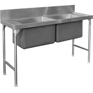 Stainless steel double pot sink - 1700 mm — commercial catering equipment from ALUS CATERING