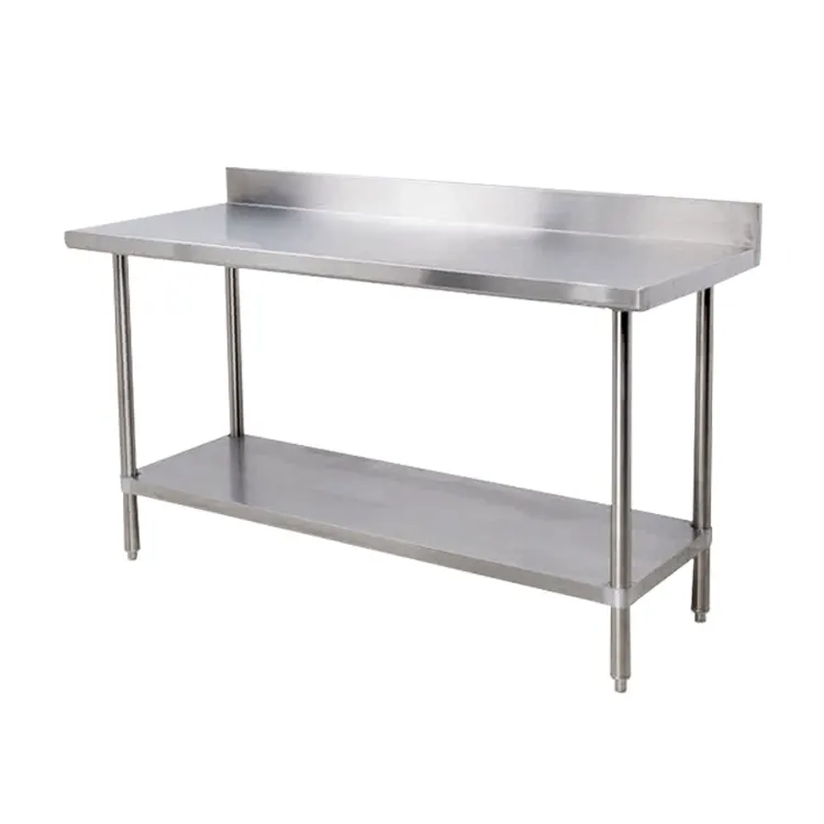 Stainless steel preparation table - 1500 mm (splashback) — commercial catering equipment from ALUS CATERING
