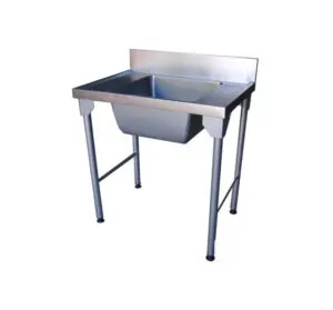 Stainless steel single pot sink - 900 mm — commercial catering equipment from ALUS CATERING