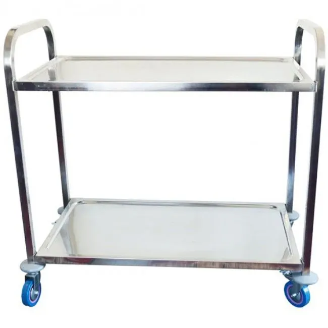 Stainless steel tea trolley - 2 tier — commercial catering equipment from ALUS CATERING